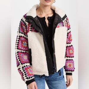Blank NYC Multicolor Crochet Teddy Jacket